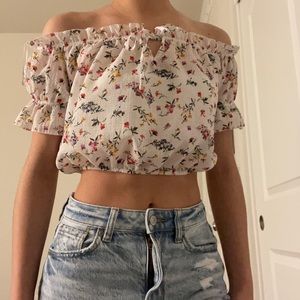 Floral White Top